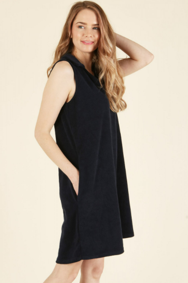 6064 Solid Short Dress With Pocket