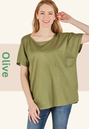 6424 Oversize Top With Front Big Pocket