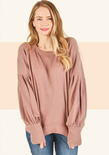 6407 Balloon Sleeve Pullover