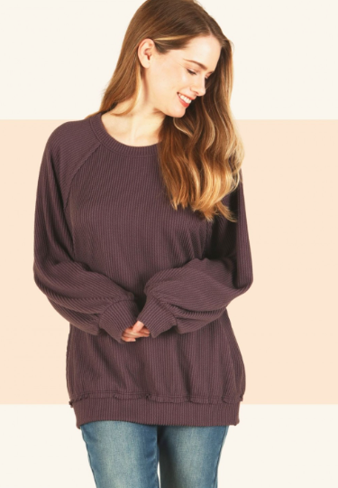 6527 Corduroy Stretchy Knit Pullover