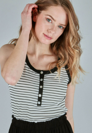 P18059 Stripe Button Top