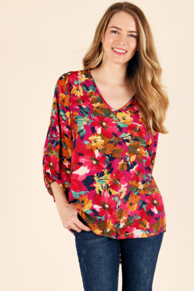 6489 Floral Rayon Print Top