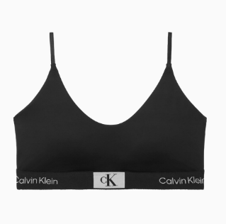 Calvin Klein QF7218 1996 Cotton Lightly Lined Bralette - Black / Gray