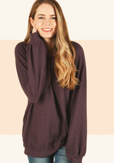 6527 Corduroy Stretchy Knit Pullover