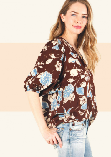 6462 Floral Rayon Print Top