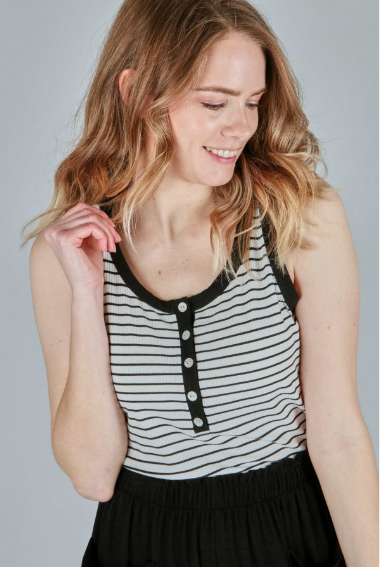 P18059 Stripe Button Top