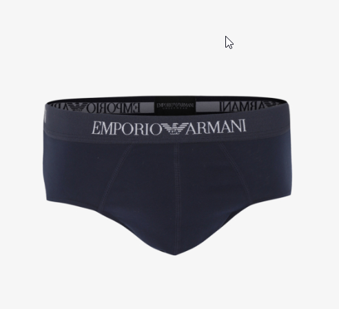 Armani 110824 #94235 Briefs (3-Pack) Black, Gray, Navy