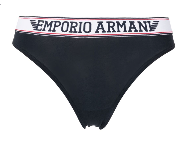 Armani 1633342R219 Logo-Waistband Briefs (2-Pack) Marine Blue, Pink-Stripes