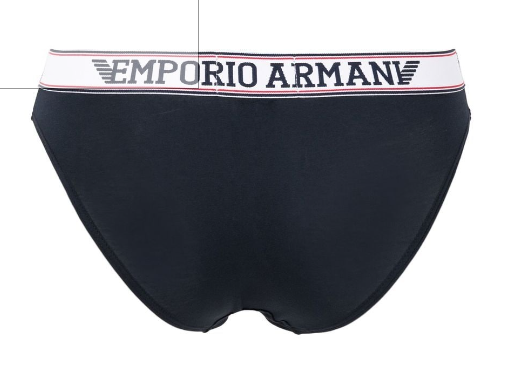 Armani 1633342R219 Logo-Waistband Briefs (2-Pack) Marine Blue, Pink-Stripes