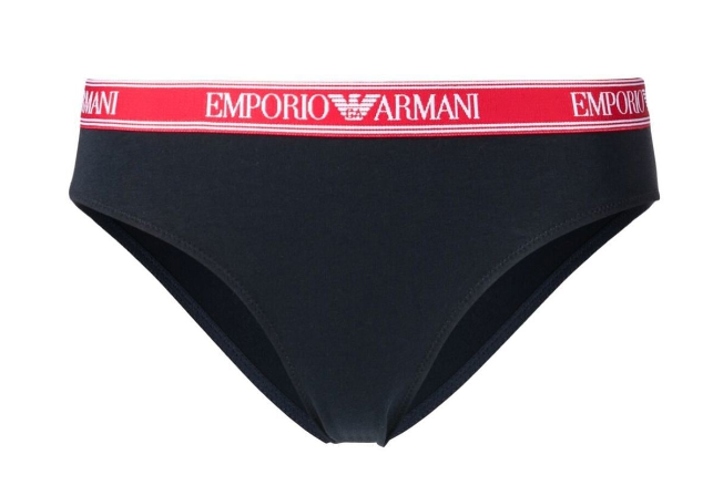 Armani 1633342R227 Logo-Waistband Briefs (2-Pack) - Dark Blue & Red