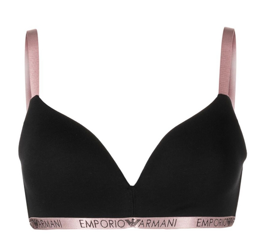 Armani 1644102R223 Logo-Underband Bra - Jet Black