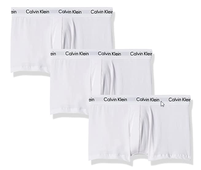 Calvin Klein NB2614 Cotton Low Rise Trunks (3-Pack) - Black / White / Black, Blue, Cobalt