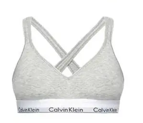 Calvin Klein QF1654 Padded Bralette - Black / Gray