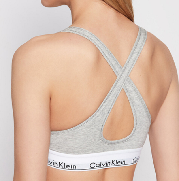 Calvin Klein QF1654 Padded Bralette - Black / Gray