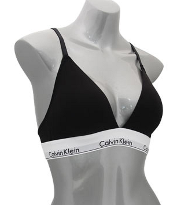 Calvin Klein QF5650 Lightly-lined Triangle Bra - Black / Gray