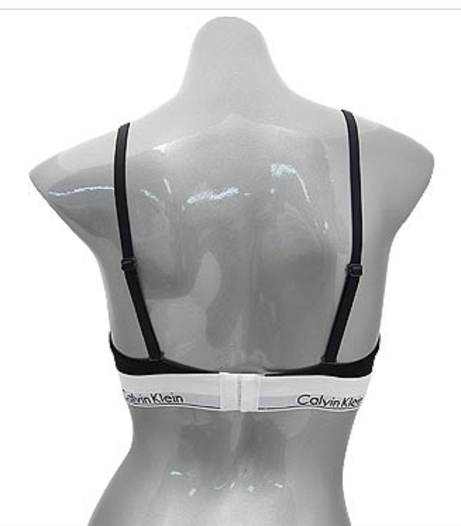 Calvin Klein QF5650 Lightly-lined Triangle Bra - Black / Gray