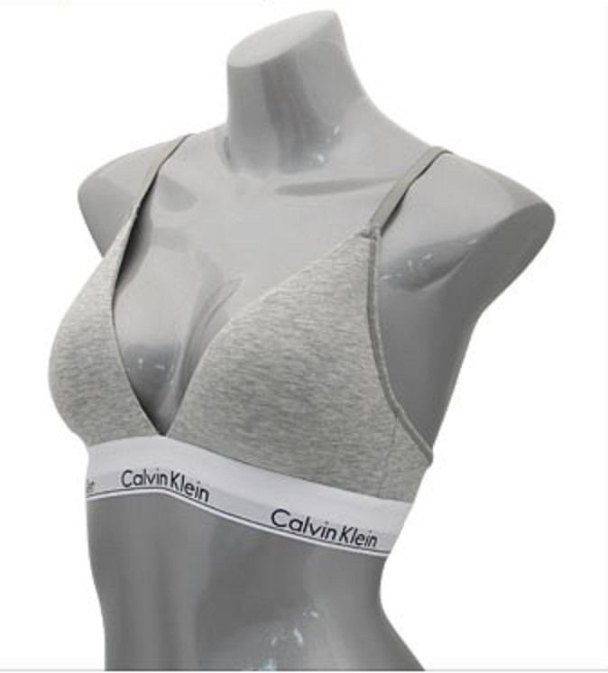 Calvin Klein QF5650 Lightly-lined Triangle Bra - Black / Gray