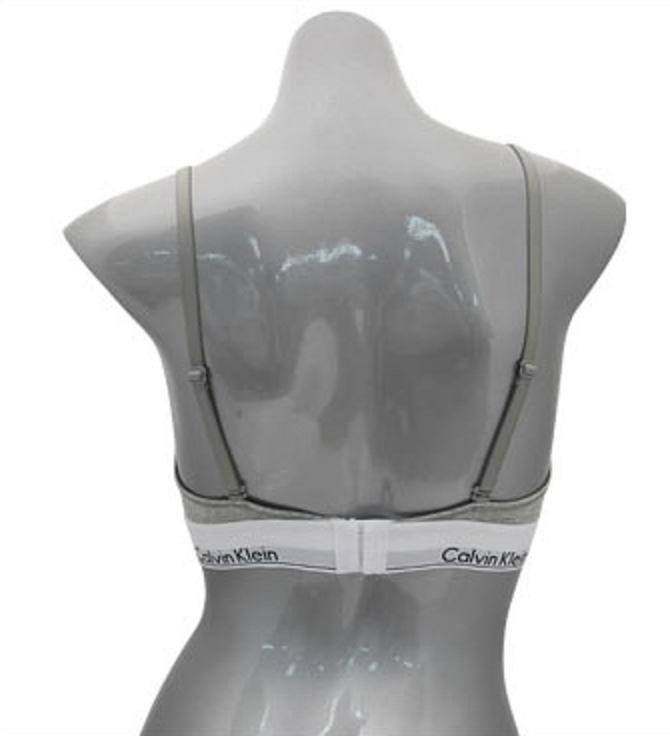 Calvin Klein QF5650 Lightly-lined Triangle Bra - Black / Gray