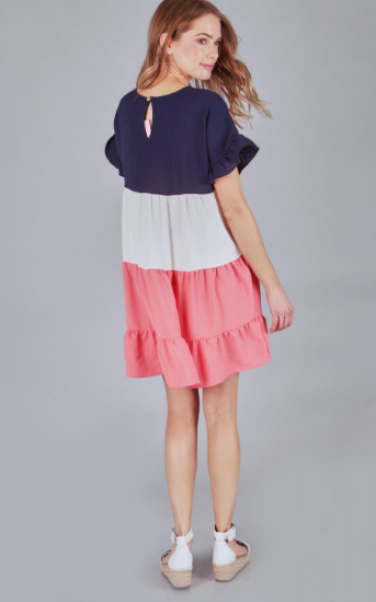 P17902 Layered Color Block Dress