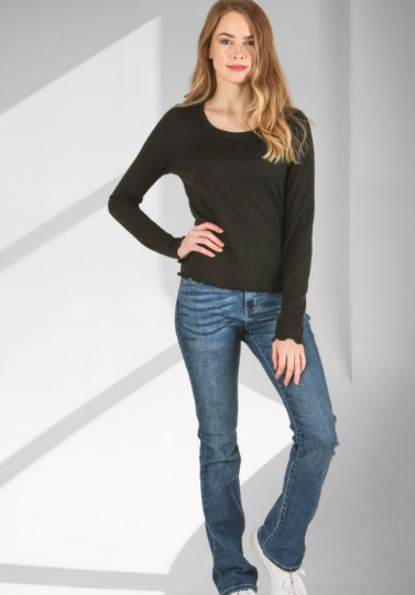 6150 Solid Round Neck Long Sleeve