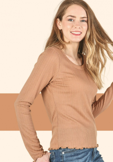 6150 Solid Round Neck Long Sleeve