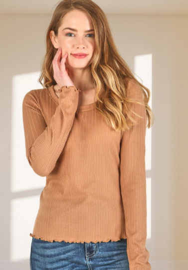 6150 Solid Round Neck Long Sleeve