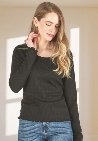 6150 Solid Round Neck Long Sleeve