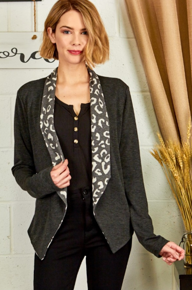 #12292 Solid & Animal Mix Match Blazer