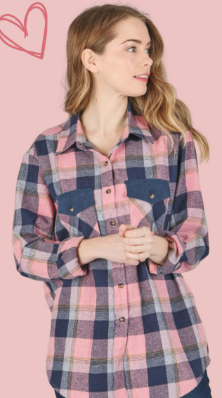 12998 Plaid Print Long Sleeve Shirts